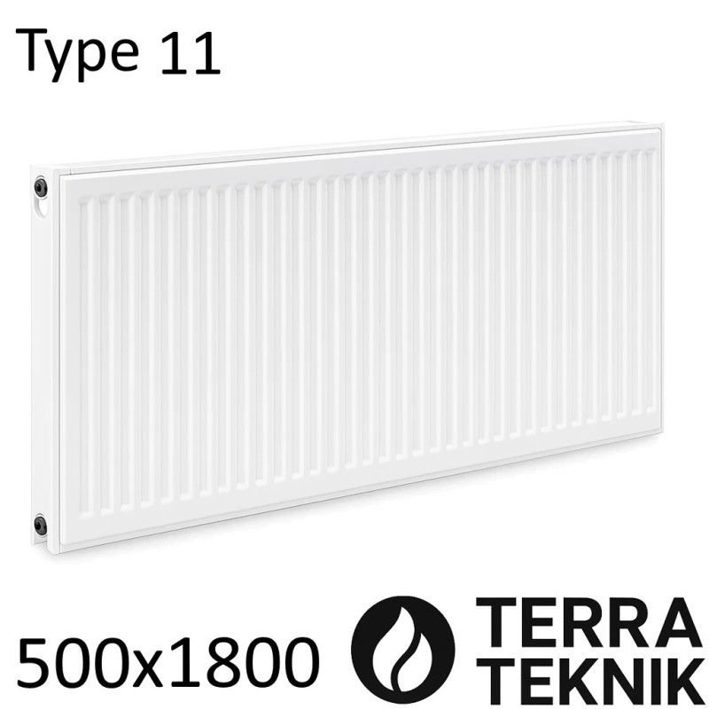 Стальной радиатор TERRA TEKNIK 500х1800 мм, Тип 11 боковое подключение