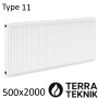 Стальной радиатор TERRA TEKNIK 500х2000 мм, Тип 11 боковое подключение