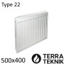 Стальной радиатор TERRA TEKNIK 500х400 мм, Тип 22 нижнее подключение
