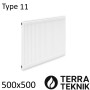 Стальной радиатор TERRA TEKNIK 500х500 мм, Тип 11 боковое подключение