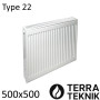 Стальной радиатор TERRA TEKNIK 500х500 мм, Тип 22 нижнее подключение