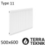 Стальной радиатор TERRA TEKNIK 500х600 мм, Тип 11 боковое подключение
