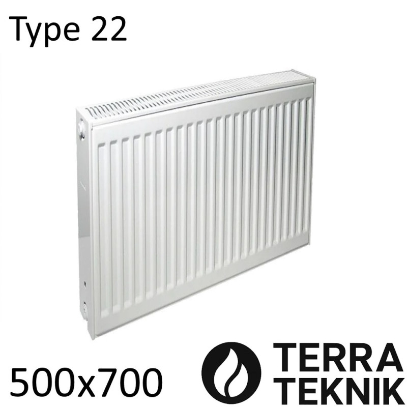 Стальной радиатор TERRA TEKNIK 500х700 мм, Тип 22 боковое подключение