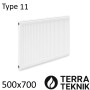 Стальной радиатор TERRA TEKNIK 500х700 мм, Тип 11 боковое подключение