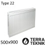 Стальной радиатор TERRA TEKNIK 500х900 мм, Тип 22 боковое подключение