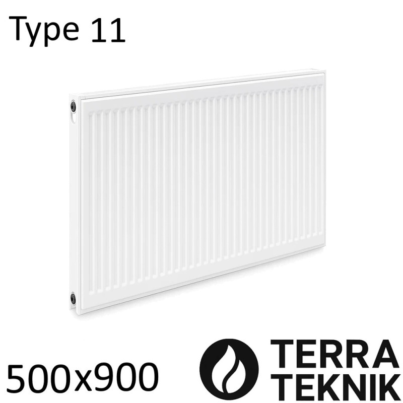 Стальной радиатор TERRA TEKNIK 500х900 мм, Тип 11 боковое подключение