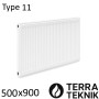 Стальной радиатор TERRA TEKNIK 500х900 мм, Тип 11 боковое подключение