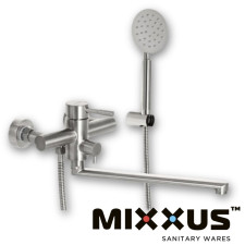 Змішувач для ванни довгий ніс MIXXUS (нержавійка) одноважільний EURO #26