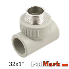Трійник 32-1"-32 зовнішнє різьблення POLMARK PPR