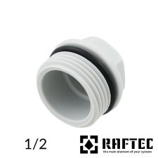 Заглушка 1/2 пластикова з різьбленням коротка RAFTEC 