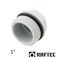Заглушка 1" пластиковая с резьбой короткая RAFTEC
