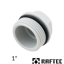 Заглушка 1" пластикова з різьбленням коротка RAFTEC 