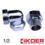 Американка угловая 1/2 KOER Хромированная