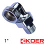 Американка кутова 1" KOER Хромована