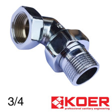 Американка кутова 3/4 KOER Хромована
