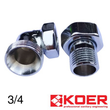 Американка кутова 3/4 KOER Хромована