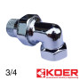 Американка кутова 3/4 KOER Хромована