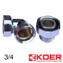 Американка кутова 3/4 KOER Хромована