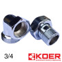 Американка кутова 3/4 KOER Хромована