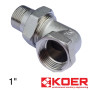 Американка латунна кутова 1" KOER