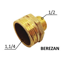 Перехідник Ніпель 1,1/4н - 1/2н латунний посилений