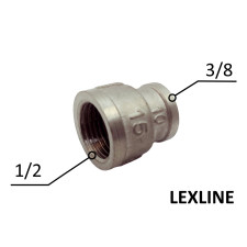 Переходник Муфта 1/2В – 3/8В - Никель LEXLINE
