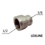 Перехідна муфта латунна 1/2В х 3/8В Нікель LEXLINE
