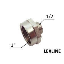 Переходник Лейка 1в - 1/2н - Никель LEXLINE