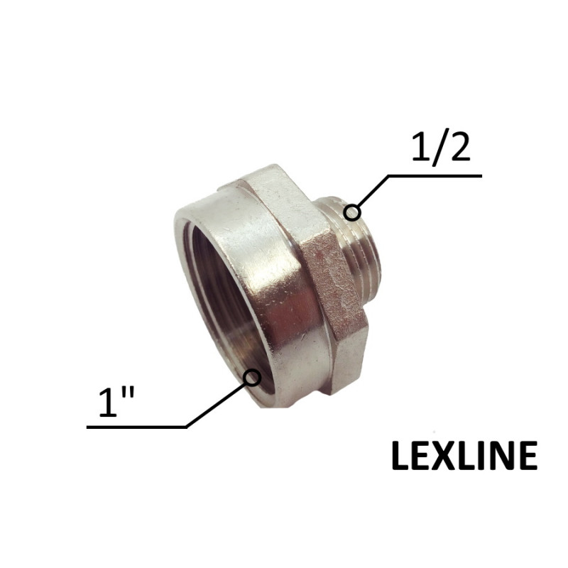 Перехідник 1в х 1/2н х Нікель LEXLINE (У формі лійки)