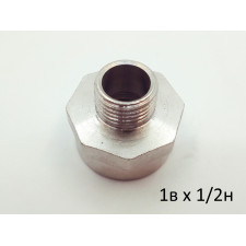 Переходник Лейка 1в - 1/2н - Никель LEXLINE