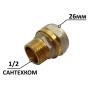 Муфта металопластикова 26-1/2 зовн. обжимна цанга WATERPRO