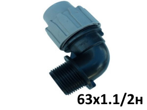 ПНД Коліно 63 х 1,1/2 зовнішня різьба ITAL