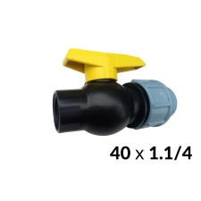 Кран ПНД 40 х 1.1/4 внутрішня різьба