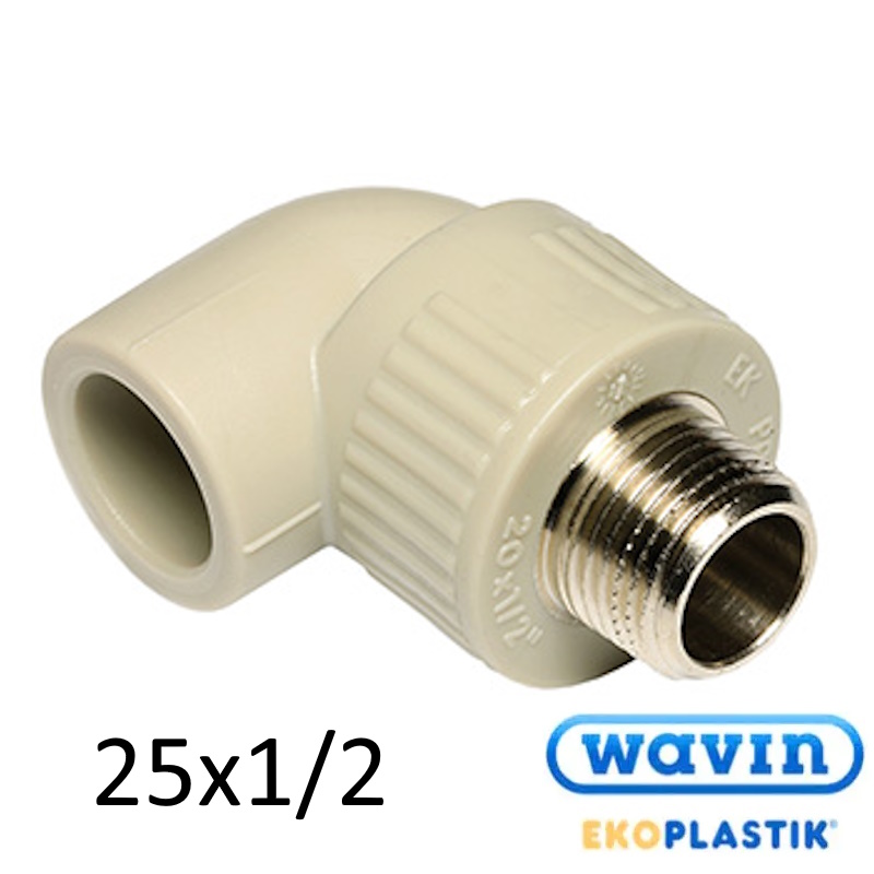 ППР Колено с резьбой 25-1/2н Wavin Ekoplastik
