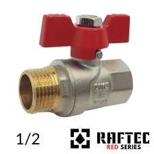 Кран кульовий 1/2 ВЗ RAFTEC червона метелик