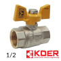 Кран шаровый KR 1/2 ВВ бабочка (YELLOW)