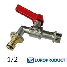 Кран садовый 1/2 под адаптер Europroduct