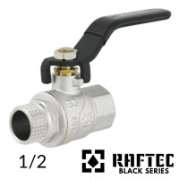 Кран для води 1/2 ВЗ довга ручка (BLACK) RAFTEC PN40