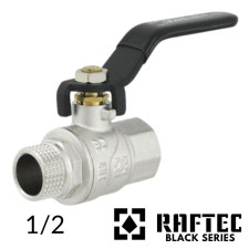 Кран для води 1/2 ВЗ довга ручка (BLACK) RAFTEC PN40