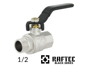 Кран для води 1/2 ВЗ довга ручка (BLACK) RAFTEC PN40