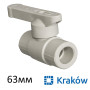 Полипропиленовый кран 63 мм с латунным штоком Krakow