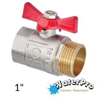 Кран шаровый 1 WATERPRO ВН бабочка