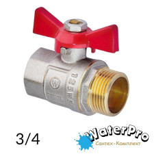 Кран кульовий 3/4 WATERPRO ВЗ метелик
