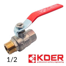 Кран кульовий 1/2 ВЗ довга ручка PN40 Koer