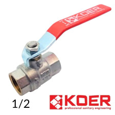 Кран кульовий 1/2 ВВ довга ручка PN40 Koer