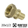 Муфта натяжна з накидною гайкою 20×1/2 RAFTEC (Пуш фітінг)
