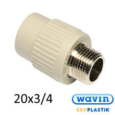 Муфта 20-3/4 с наружной резьбой (МРН) PPR Wavin Ekoplastik