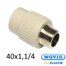 Муфта 40-1 1/4 с наружной резьбой (МРН) PPR Wavin Ekoplastik