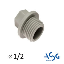 Заглушка с резьбой ASG 1/2н короткая серая