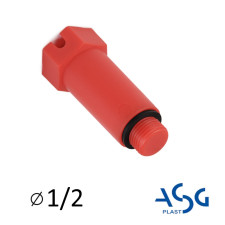 Заглушка с резьбой ASG 1/2н длинная красная